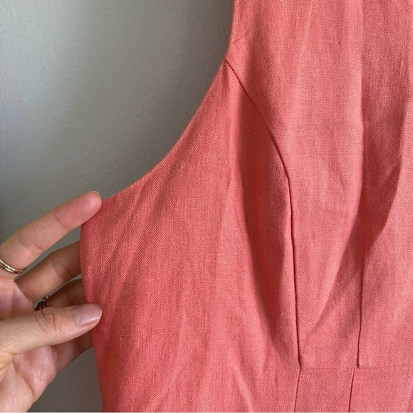 Chadwicks Linen Sleeveless Classy Classic Coral Dress Size 14 Petite - Picture 7 of 12